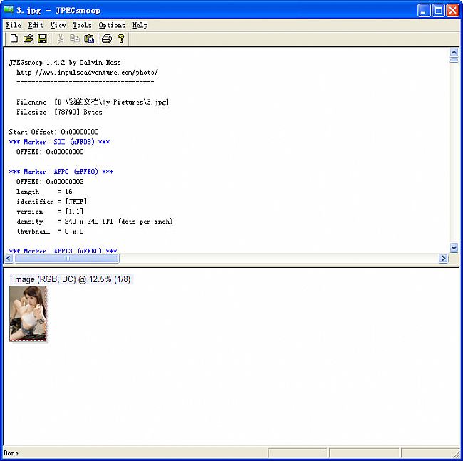 JPEG图片分析软件(JPEGsnoop)