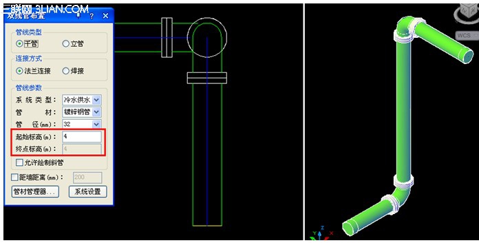 双线水管的绘制——浩辰CAD暖通软件教程之291