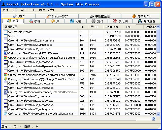 进程检测工具(Kernel Detective)